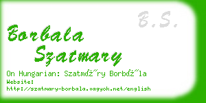 borbala szatmary business card